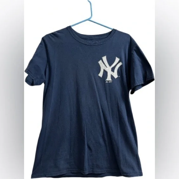 Majestic New York Yankees Didi Gregorius Navy Blue Number 18 Cotton T Shirt - Picture 4 of 9